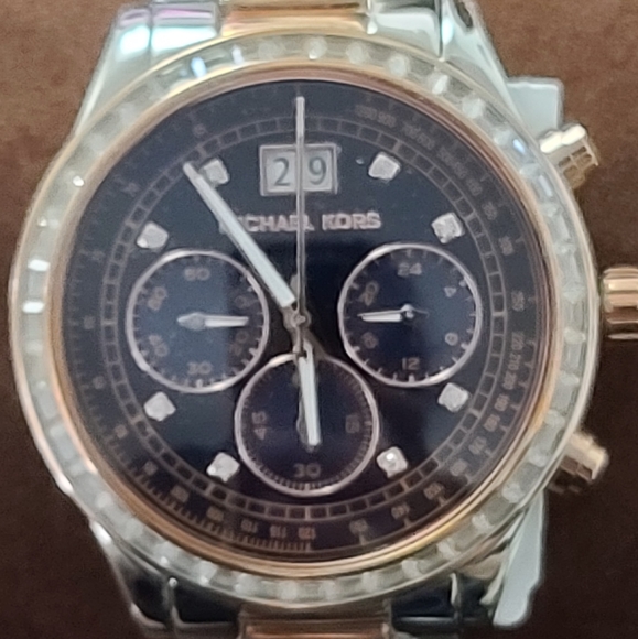 Michael Kors Brinkley Navy Dial Two-tone Watch